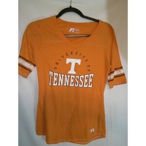University of Tennessee Vols Russell Athletic Orange V-Neck T-Shirt‎ Small